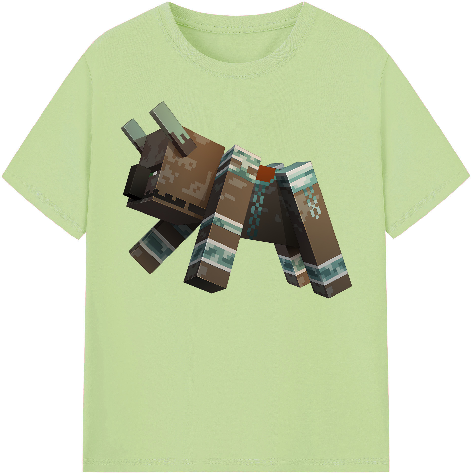 （画像用） マインクラフト ブロックの世界 Minecraft MC Block world 綿100％半袖Tシャツ（フロントプリント）